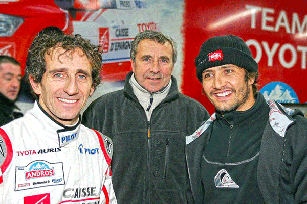 De gauche à droite Alain Prost, Max Mamers et Bixente Lizarazu au Trophée Andros