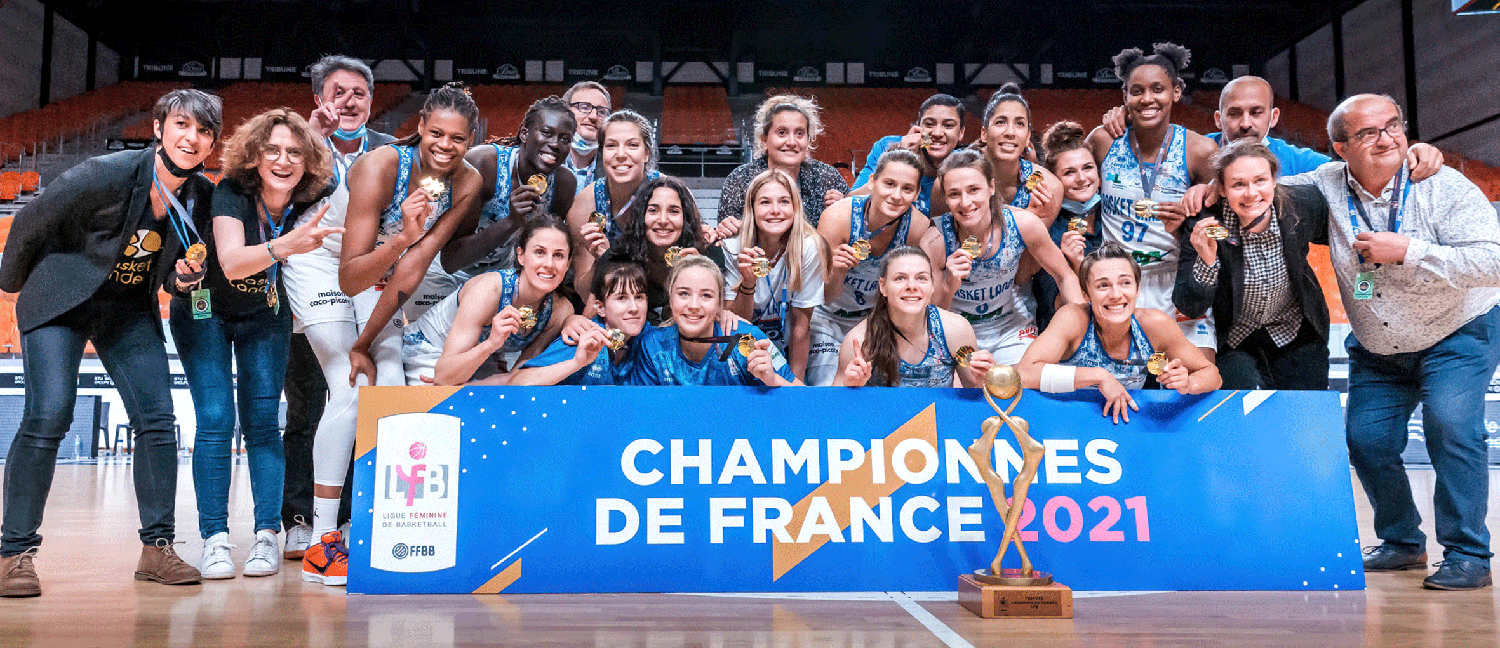 l'équipe Basket Landes championne de France 2021